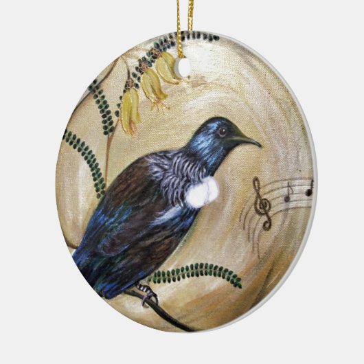 Nieuw-Zeeland Tui Keramisch Ornament (Links)