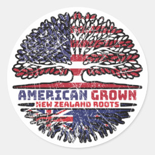 Nieuw-Zeeland US American USA United States Tree Ronde Sticker