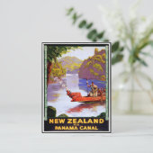 Nieuw-Zeeland via het Panama-kanaal, mensen op boo Briefkaart (Staand voorkant)