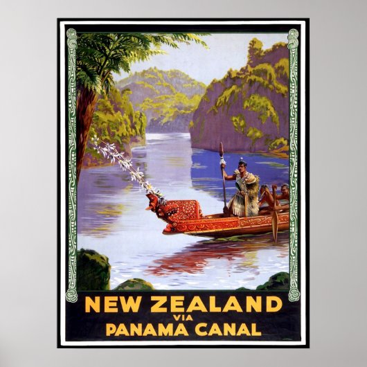 Nieuw-Zeeland via het Panamakanaal, mensen op boot Poster (Voorkant)