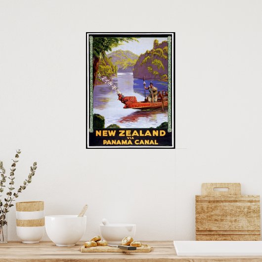 Nieuw-Zeeland via het Panamakanaal, mensen op boot Poster (Keuken)