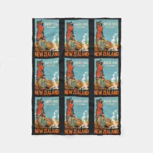 Nieuw-Zeeland vintage reis fleece deken