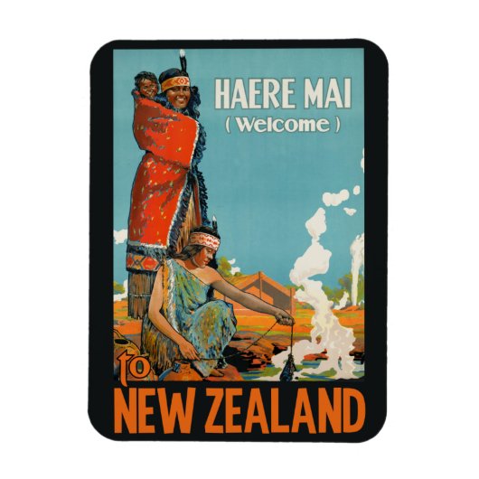 Nieuw-Zeeland vintage reismagneet Magneet (Verticaal)