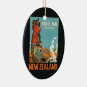 Nieuw-Zeeland — vintage-reisversiering Keramisch Ornament (Rechts)
