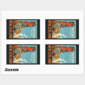Nieuw-Zeeland vintage reizen stickers (Vel)