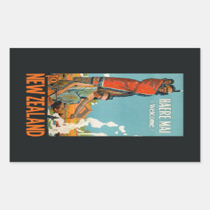 Nieuw-Zeeland vintage reizen stickers