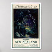 Nieuw-Zeeland Vintage Travel Poster (Voorkant)