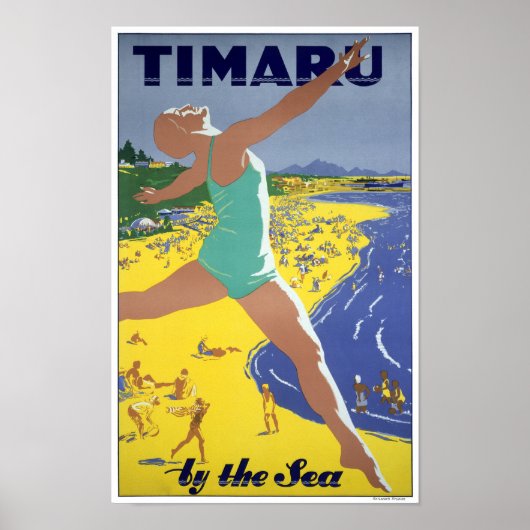 Nieuw-Zeeland Vintage Travel Poster (Voorkant)
