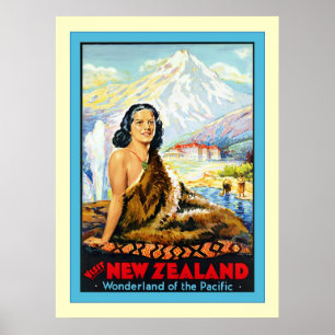 Nieuw-Zeeland ~ Vintage Travel Poster