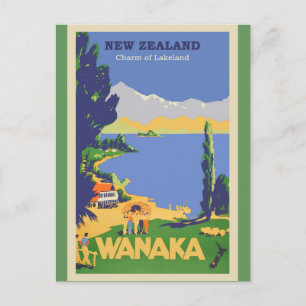 Nieuw-Zeeland Vintage Travel Poster Briefkaart