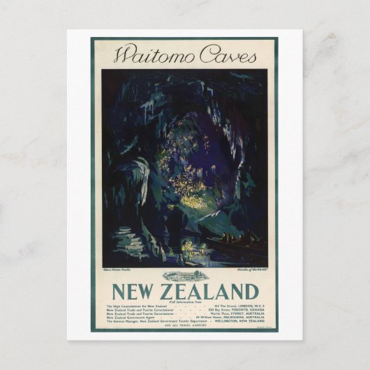 Nieuw-Zeeland Vintage Travel Poster Briefkaart (Voorkant)