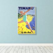 Nieuw-Zeeland Vintage Travel Poster Canvas Afdruk (Insitu (Houten vloer))