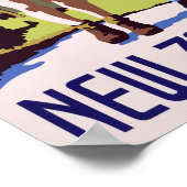 Nieuw-Zeeland Vintage Travel Poster teruggezet (Hoek)