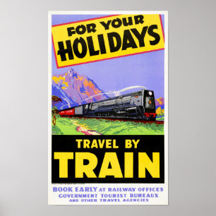 Nieuw-Zeeland Vintage Travel Poster teruggezet