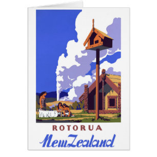Nieuw-Zeeland Vintage Travel Poster teruggezet