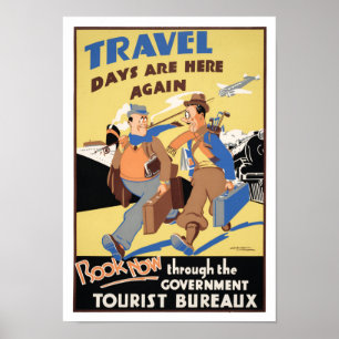 Nieuw-Zeeland Vintage Travel Poster teruggezet