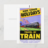 Nieuw-Zeeland Vintage Travel Poster teruggezet Briefkaart (Voorkant / Achterkant)