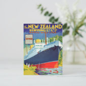 Nieuw-Zeeland Vintage Travel Poster teruggezet Briefkaart (Staand voorkant)