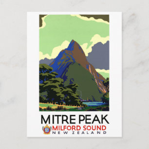 Nieuw-Zeeland Vintage Travel Poster teruggezet Briefkaart