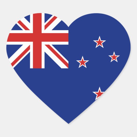 Nieuw-Zeeland Vlag Hart Sticker (Voorkant)