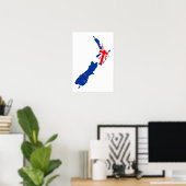 nieuw - zeeland vlag - kaartsymbool poster (Thuiskantoor)