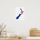 nieuw - zeeland vlag - kaartsymbool poster (Keuken)