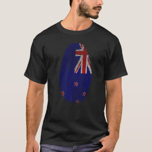 Nieuw-Zeeland Vlag Vingerprint Dna Nieuw-Zeelander T-shirt