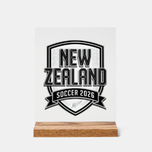 Nieuw-Zeeland Voetbal 2026 Voetbal Vet Land Typogr Acryl Bord