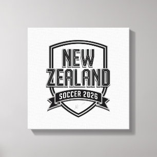 Nieuw-Zeeland Voetbal 2026 Voetbal Vet Land Typogr Canvas Afdruk