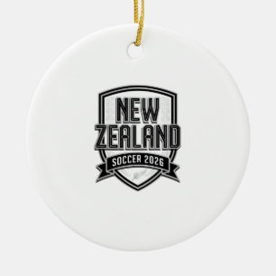 Nieuw-Zeeland Voetbal 2026 Voetbal Vet Land Typogr Keramisch Ornament