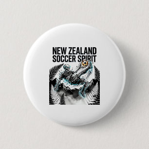 Nieuw-Zeeland Voetbal Geest Skelet Aanvaller Natie Ronde Button 5,7 Cm