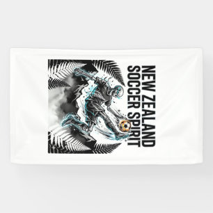 Nieuw-Zeeland Voetbal Geest Skelet Aanvaller Natie Spandoek