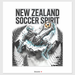 Nieuw-Zeeland Voetbal Geest Skelet Aanvaller Natie Sticker