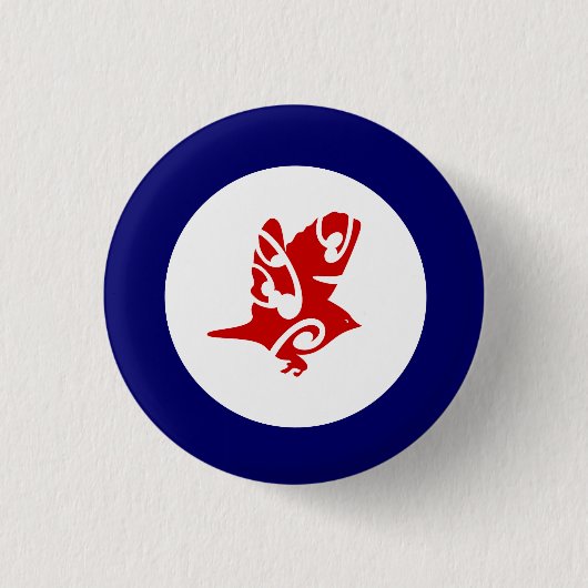 NIEUW-ZEELAND vogels Tauhou Silvereye Ronde Button 3,2 Cm (Voorkant)