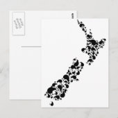 NIEUW-ZEELAND - vol kiwi's - zwart Briefkaart (Voorkant / Achterkant)