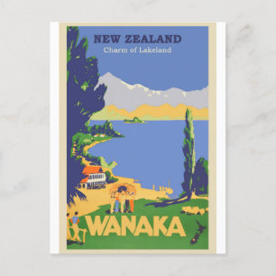 Nieuw-Zeeland Wanaka Vintage Travel Briefkaart