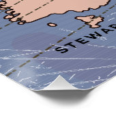 Nieuw-Zeeland  weerkaart Perfect Poster (Hoek)