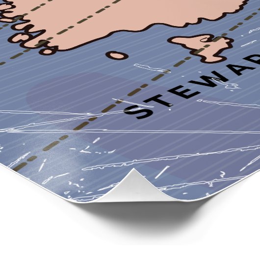 Nieuw-Zeeland  weerkaart Perfect Poster (Hoek)