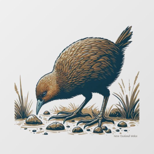 Nieuw-Zeeland Weka Window Cling Decal (Vel)