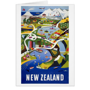 Nieuw-Zeeland Wellington Vintage Travel Poster