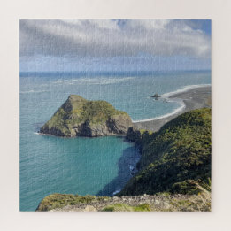 Nieuw-Zeeland Whatipu Seascape Uitzicht Omanawanui Legpuzzel