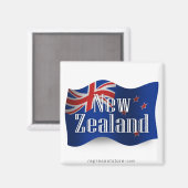 Nieuw-Zeeland wuivende vlag Magneet (Voorkant / Achterkant)