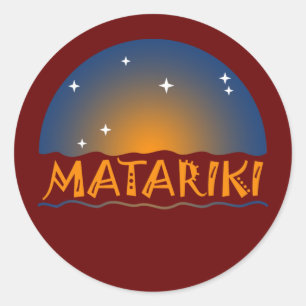 Nieuw-Zeeland Zeven zussen Maori MATARIKI 1b Ronde Sticker