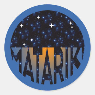 Nieuw-Zeeland Zeven zussen Maori MATARIKI 2c Ronde Sticker