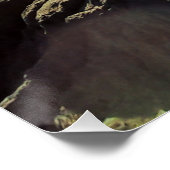 Nieuw-Zeeland zonnig ruig kuststrand Perfect Poster (Hoek)