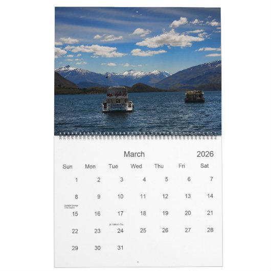 Nieuw-Zeeland Zuid-eiland fotografie kalender (Mar 2026)