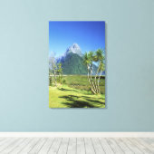 Nieuw-Zeeland, Zuid-eiland, Miter Peak, Canvas Afdruk (Insitu (Houten vloer))