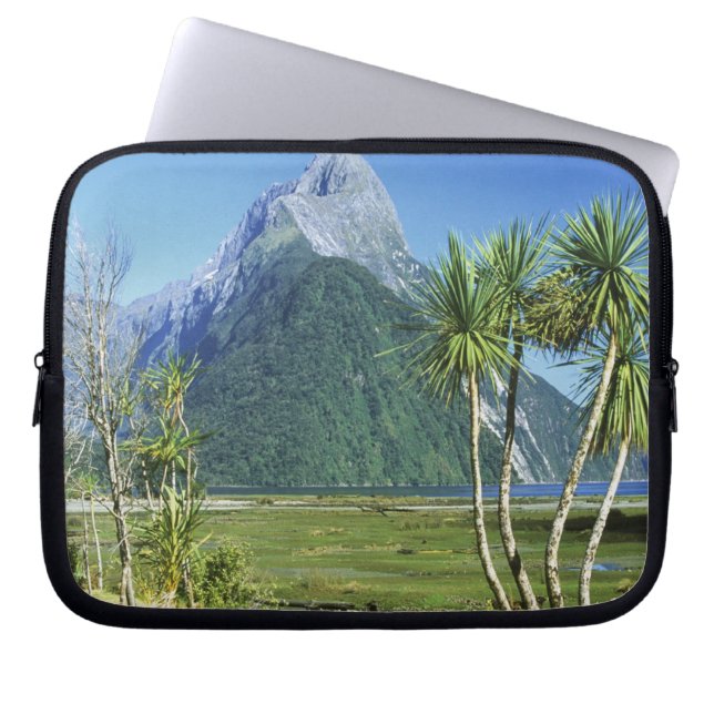 Nieuw-Zeeland, Zuid-eiland, Miter Peak, Laptop Sleeve (Voorkant)