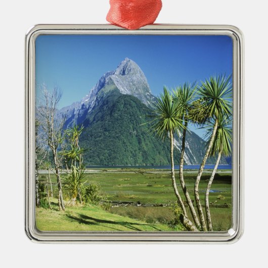 Nieuw-Zeeland, Zuid-eiland, Miter Peak, Metalen Ornament (Voorkant)