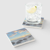 Nieuw-Zeeland, Zuid-eiland, Moeraki Boulders Stenen Onderzetter (Zijkant)